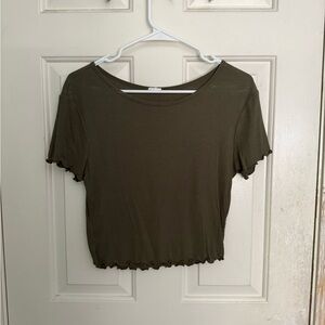 American Eagle Outfitters Olive Crop Top